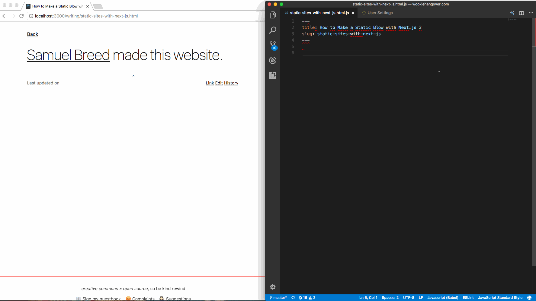 make a static next.js blog